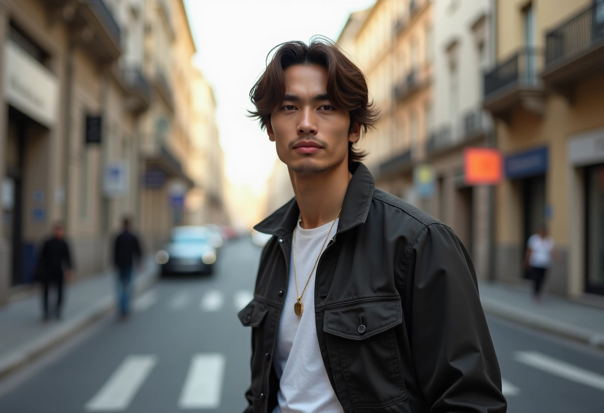 coupe de cheveux mi-longue dégradée homme